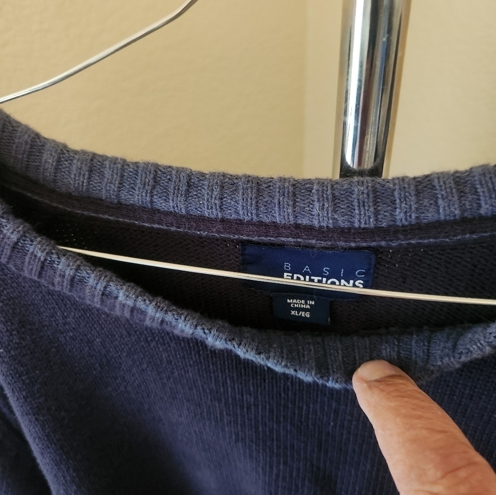 Basic Editions Long Sleeve Pullover Sweater - Picture 3 of 3